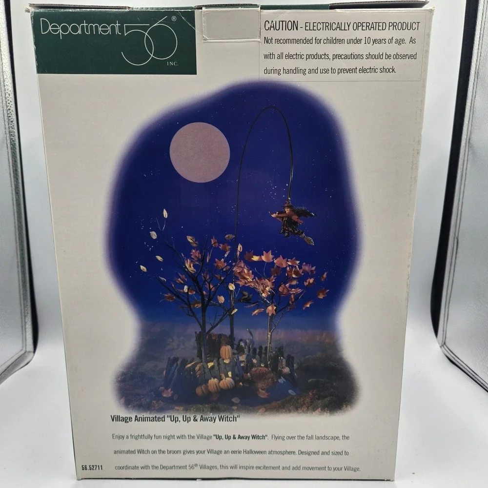 Department 56 Halloween Series Up Up & Away Witch Animated #52711 Display Decor